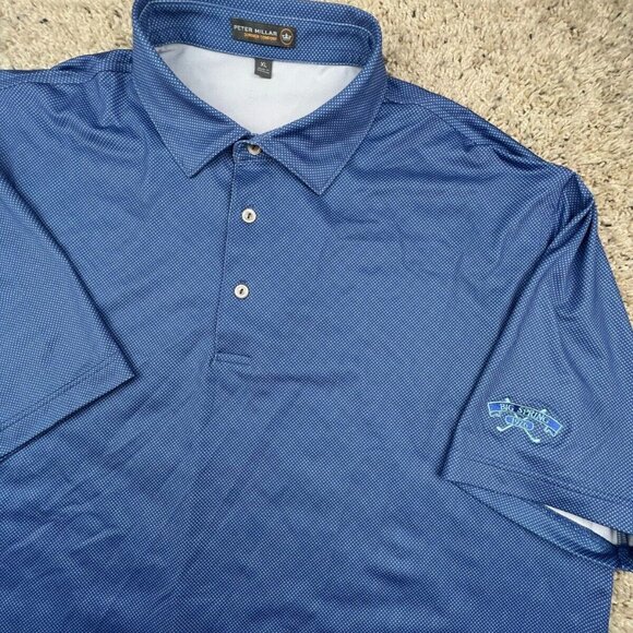 Peter Millar Other - Peter Millar Summer Comfort Polo Shirt Mens XL Blue Dotted BIG SPRING Club KY